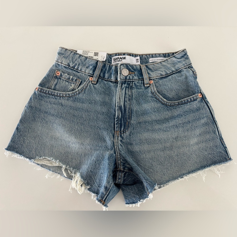 Garage Light Blue Jean Shorts